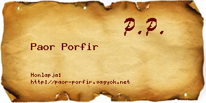Paor Porfir névjegykártya